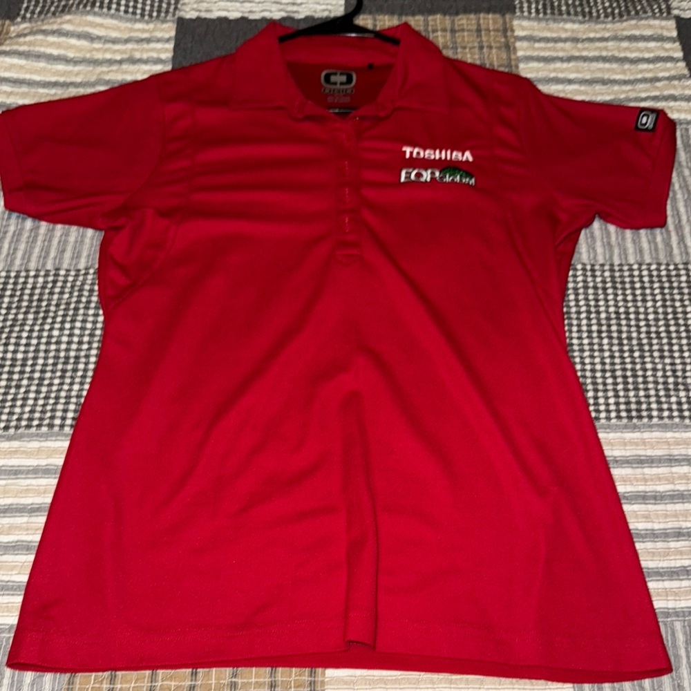 Toshiba Red Polo Shirt Vibrant Cotton Blend